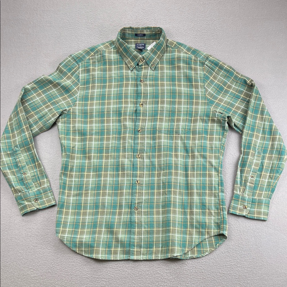 NWT J.Crew Brushed Twill Plaid Button Down Shirt Men’s Large Classic Fit Preppy